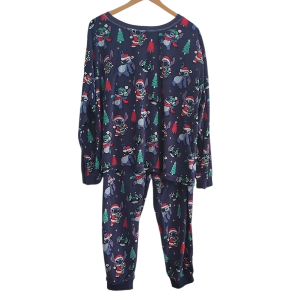 Disney Stitch Christmas Pajama Set Women’s 3X Holiday Lounge Sleepwear Cute